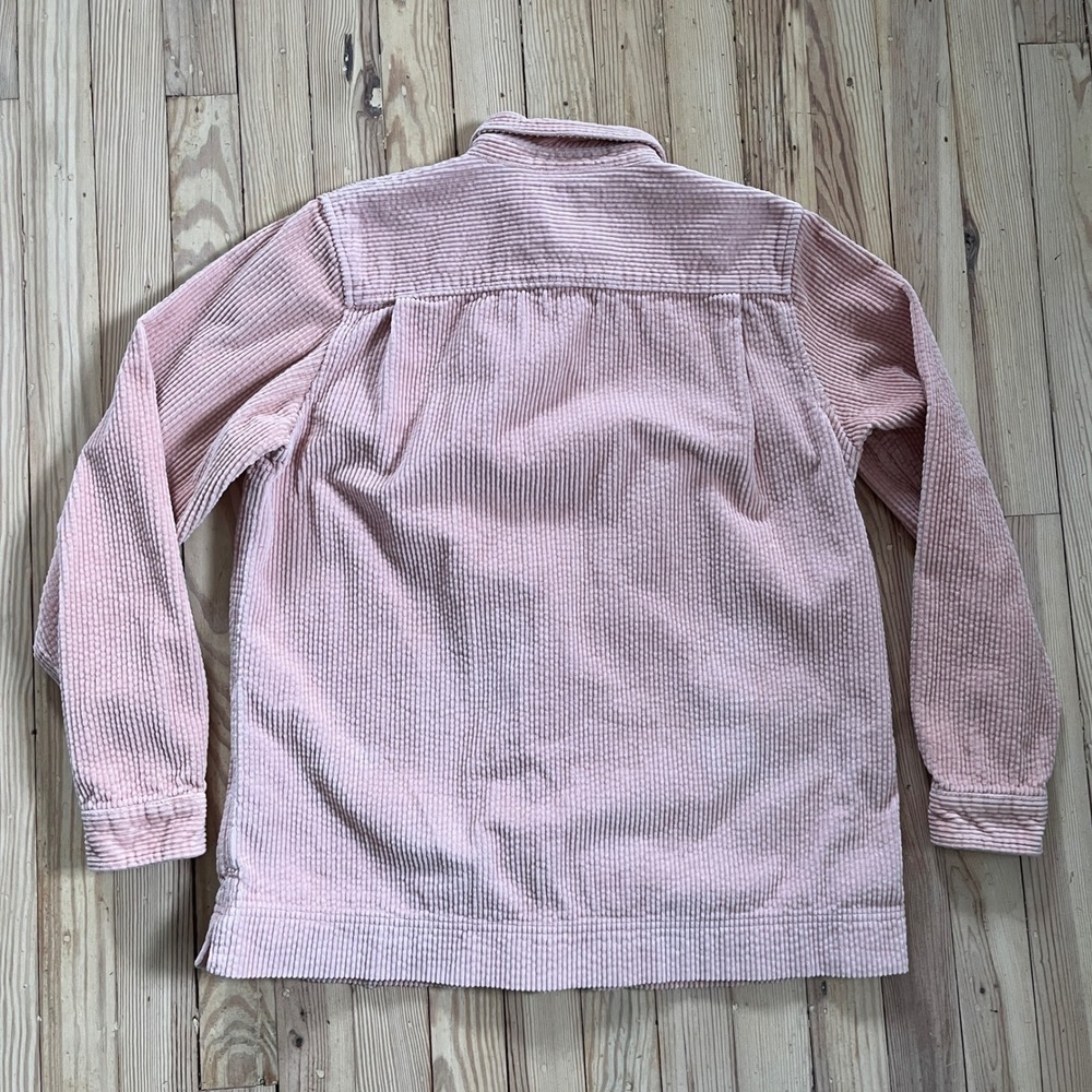 LLBean Pink Corduroy Button Up Shirt Jacket Women‎ Long Sleeve Medium Winter - Picture 5 of 8